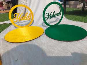 Plato Decorativo de MDF para Ceremonia Haldi Mehndi, Plato Thali para Bodas, Plato Tel Ban Mayun Pithi con Recortes de Letras, Boda India - Product Image 4