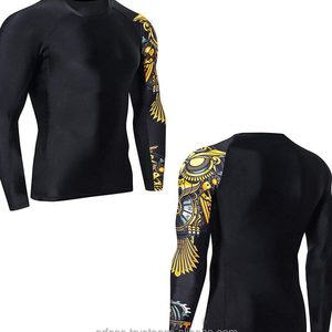 Rash Guard à manches courtes pour hommes UPF 50 + Spandex/Polyester personnalisable Performance Fit Compression BJJ Rash Guards - Product Image 2