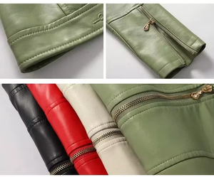 Chaqueta de Cuero de Moda de Alta Calidad para Mujer, Promoción, de Pakistán, Piel de Serpiente Original, Talla Personalizada, Tejido de Lona - Product Image 5