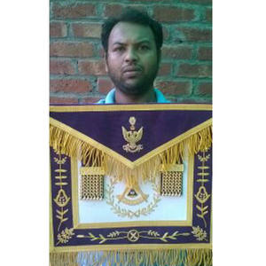 Scottish Rite Silk <b>Apron</b> 14th Degree Hand Embroidered Blue And <b>White</b> <b>Apron</b> 100% LAMBSKIN Master <b>Apron</b> new style 2025 - Product Image 6