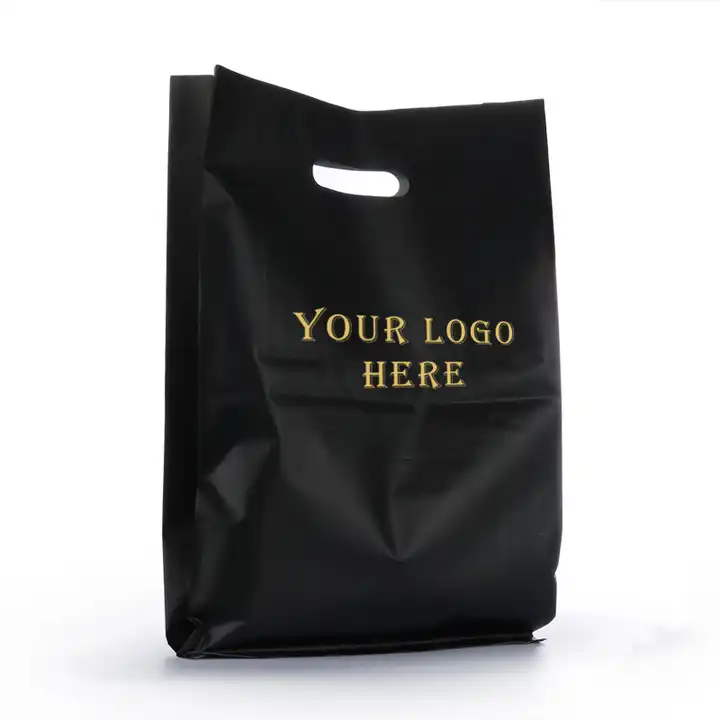 100pcs Custom Shopping Bags With Logo for Boutique Custom Plastic Bags With Logo  Custom Merchandise Bags With Logo for Business 