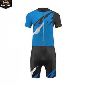 Combinaison de cyclisme respirante haute performance 100% polyester, une pièce, manches courtes, rembourrée, pour la course à vélo sur longue distance - Product Image 2