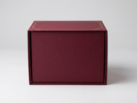 Boîte cadeau rigide de luxe personnalisée en velours rouge avec doublure en satin, gaufrage à chaud doré pour emballage de Noël et de fêtes d'entreprise, vente en gros