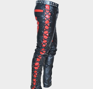 Pantalon en cuir droit pour homme, taille mi-haute, style urbain - Vente en gros, haute qualité, personnalisable, imperméable et respirant - Product Image 4