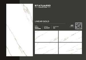 ลายเส้นสีเทา24x48นิ้วกระเบื้องเคลือบเงาเหมือนเส้นใย Lasa สีทองมันวาวขนาด600x1200มม. สำหรับห้องนั่งเล่น - Product Image 2