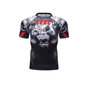 Imprimé personnalisé marque vierge BJJ MMA Anti-UV respirant vêtements de sport pour hommes chemise de compression hommes éruption cutanée pour hommes - Product Image 4