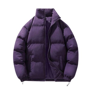 Custom Reversible <b>Mens</b> Glossy Puffer <b>Jacket</b> Hooded Two Side Wear Shiny Black Blue Winter Down Coat Supplier Direct Low Moq Price - Product Image 2