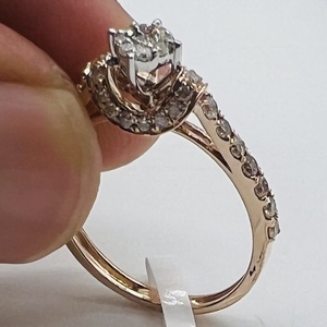 Bague de luxe en or massif 14K et 18K avec diamant véritable bijoux de haute qualité - Product Image 1