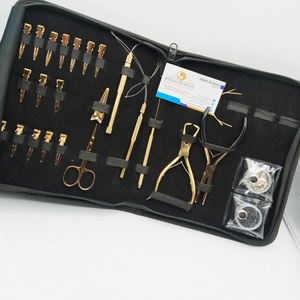 Gold Color 2 Hole Micro Link <b>Bead</b> Opener Hair Extension Plier <b>Kit</b> Loop Scissors with Nano <b>Beads</b> and Clips - Product Image 3