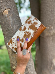 ใหม่กระเป๋าสตางค์หนังแฮนด์เมดแท้แบบใหม่สำหรับผู้หญิงกระเป๋าสตางค์แบบบางกระเป๋าสตางค์หนังสแนปหนังขนสัตว์กระเป๋าสตางค์หนังวัวแท้ - Product Image 3