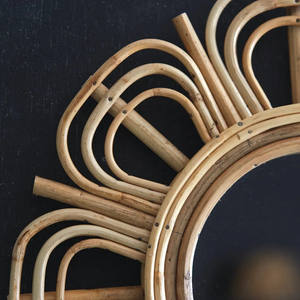 Miroir de maquillage en rotin, miroir de beauté rond, miroir mural suspendu pour décoration de chambre à coucher, vente directe en usine, prix compétitif - Product Image 6