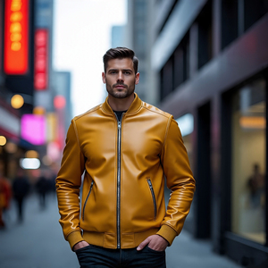 Manteau en cuir universitaire d'hiver de haute qualité hommes veste en cuir boutonnée personnalisée garçons Street Style Vintage Varsity vestes en cuir - Product Image 4