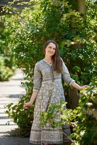 Kiara Bohemian Cotton <b>Dress</b> Hand Block Printed Summer Casual Occasional Holiday <b>Dress</b> - Product Image 6