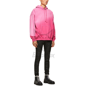 เสื้อฮู้ดสีชมพูทรงโอเวอร์ไซส์ ยูนิเซ็กส์ ผ้าฝ้ายเฟรนช์เทอร์รี่ สไตล์ลำลอง มีกระเป๋าหน้า พิมพ์ลายโลโก้ สไตล์ฤดูใบไม้ร่วง - Product Image 5