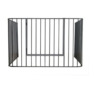 Geometric Mid Century Modern <b>Fire</b> <b>Guard</b> with Iron Metal Home Decoration Black Finished Iron Metal Fireplace Screen - Product Image 3