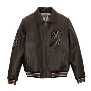 Collection d'hiver Veste en cuir de vache imperméable Couleur pure de marque Style motard de la rue Couleurs personnalisées - Product Image 1