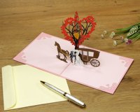 Carte de voeux popup 3D d'invitation de mariage au design personnalisé ou carte pop-up 3D de remerciement pour mariage