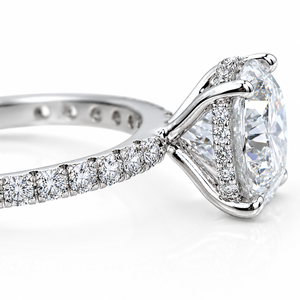 แหวนเพชรทรงกลมธรรมชาติแบบ Pavé Solitaire น้ำหนัก 3.06 กะรัต - Product Image 2