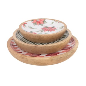 Nouveau design, vente chaude, bol de service jetable écologique en bois d'acacia pour salades, légumes et fruits - Product Image 2