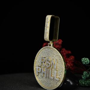 Pendentif personnalisé en moissanite VVS, pendentif hip-hop en argent sterling 925, bijoux fins pour hommes et femmes par Phoenix Enterprise - Product Image 3