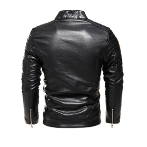 Chaqueta de motorista de cuero PU personalizada, chaqueta de moda de motocicleta para hombre, chaqueta de Color sólido, chaquetas clásicas de alta calidad para montar, Haus Industries - Product Image 4