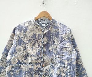 เสื้อแจ็กเก็ตผ้าคอตตอนพิมพ์ลายบล็อกมือแบบลำลองสำหรับผู้หญิงใส่ได้เป็นของขวัญที่สมบูรณ์แบบสำหรับฤดูหนาว - Product Image 2