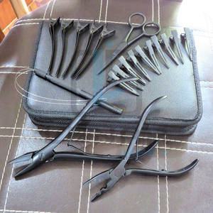 ชุดเครื่องมือต่อผมสำหรับร้านเสริมสวยพร้อมอุปกรณ์เสริมที่ปรับแต่งได้หลากหลายนอกจากนี้ยังมีการติดฉลากแบรนด์แบบกำหนดเองสีดำด้าน - Product Image 3