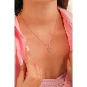Collar de Plata de Ley 925 con Diseño de Búho, Engastado en Bisel, Bañado en Rodio, Oro Rosa, Diamante, Zirconia, Perla, Joyería Cristiana de Moda, Bisel de Platino - Product Image 5