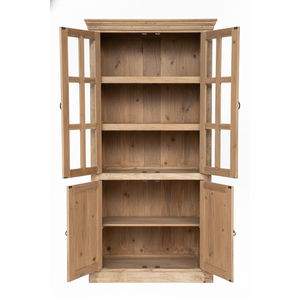 Armoire modulaire en bois de manguier massif de style antique contemporain avec miroir réglable, design écologique pour salon - Product Image 2