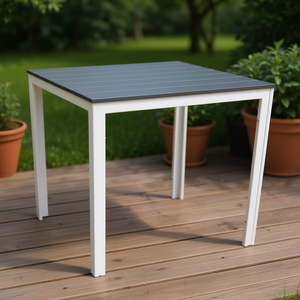 โต๊ะเหล็กกลางแจ้งแบบตั้งพื้น Amicasa MILANO ขนาด 78x78 ซม. สีขาวแอนทราไซต์ เฟอร์นิเจอร์สำหรับลานบ้าน - Product Image 3