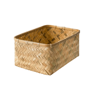 Panier de rangement décoratif en bambou naturel tressé pour la maison, idéal pour le stockage alimentaire, en provenance du Vietnam (vente en gros) - Product Image 1