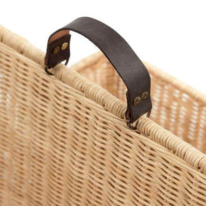 Organizador de Escritorio de Mimbre Natural con Asa, Hecho a Mano, para Revistas, Libros, Archivos, Periódicos, Oficina, OEM, ODM - Product Image 2