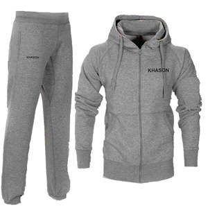 Venta al por mayor de chándal de gimnasio personalizado de invierno para hombre, conjunto de chaqueta jugosa para correr, ajuste regular de lana, poliéster, peso pesado - Product Image 5