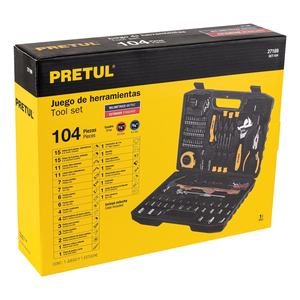Pretul 104-Piece Professional Hand Tool <b>Set</b> with CR-V Steel Wrenches, <b>Screwdrivers</b>, Sockets, Adjustable Wrenches in Hard Case fo - Product Image 1