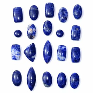 หินโซดาไลต์ธรรมชาติคุณภาพสูง AAA + อัญมณีหลวมฟรีขนาด cabochon สำหรับการรักษาเครื่องประดับอัญมณีขนาดพิเศษ - Product Image 5