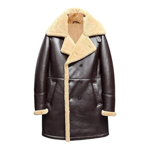 2025 Classic <b>Sheepskin</b> Leather Stand Zipper Front High Quality Breathable Windproof Winter Bomber <b>Jacket</b> Moto Biker Style Unisex - Product Image 3