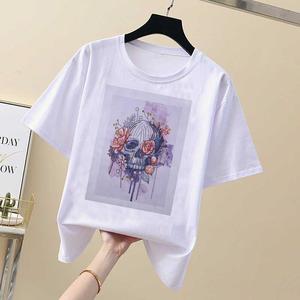 Camiseta blanca para mujer, Tops de Hip Hop, camisetas ajustadas de algodón con estampado personalizado, Top corto liso de verano - Product Image 6