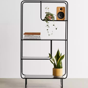Shuge Bookshelf Made of Iron Frame with Wooden Supports and High Quality Material for Indoor and Outdoor Use - Product Image 1