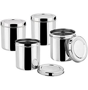 <b>Metal</b> Canisters Sets for the Kitchen Counter - Stainless Steel <b>Food</b> Storage, <b>Metal</b> Stainless Steel Canister Set - Product Image 3