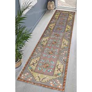 Tapis imprimé de style vintage, décoration antique, cadeau pour lui, turc, marron, tapis fin non tissé - Product Image 5