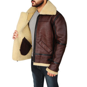Veste en cuir antique personnalisable pour homme avec doublure en fausse fourrure Style décontracté à la mode avec fermeture à glissière pour l'hiver - Product Image 6