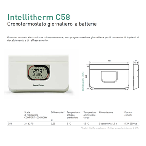 Fantini Cosmi C58 Cronotermostato Giornaliero a Batteria per Sistema HVAC - Product Image 6