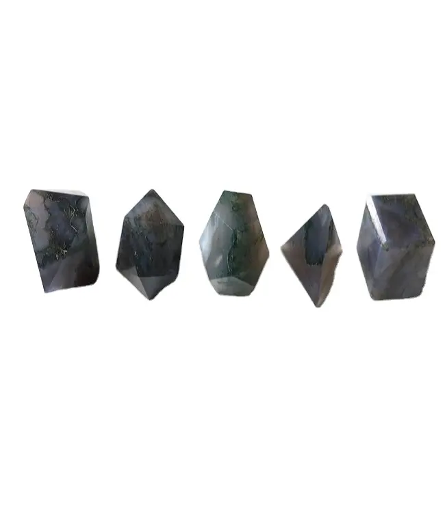 Bán Buôn 5Pc MOSS AGATE Thiêng Liêng Hình Học Tập Thuần Khiết Chất Rắn Đá MOSS AGATE Hình Học Tập Cho Thiền Bra Devine Năng Lượng Chữa Bệnh