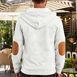 เสื้อฮู้ดซิปผู้ชายลำลองสำหรับฤดูหนาว ฤดูใบไม้ร่วง ฤดูใบไม้ผลิ ผ้าฝ้าย 100% สวมใส่สบาย เหมาะสำหรับเล่นกีฬา ระบายอากาศได้ดี แบบวาฟเฟิลย้อมสีพื้น สามารถสั่งทำได้ - Product Image 6