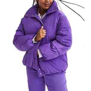 Veste bomber d'hiver matelassée imperméable sur mesure avec logo OEM en gros, taille plus, pour femmes, 100 % coton, design unique - Product Image 2