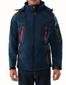 Vêtements de sport d'hiver Softshell coupe décontractée veste à capuche réglable pour hommes vente en gros de veste en tissu coupe-vent et confort - Product Image 6