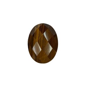 Piedra Preciosa de Ojo de Tigre con Corte Ovalado - Mineral de Jaspe Marrón de Alta Calidad de 3mm con Reverso Plano - Product Image 1