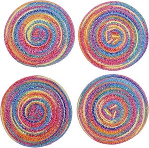 ที่รองจานลูกปัดทรงกลมทำด้วยมือสำหรับโต๊ะอาหารของตกแต่งคริสต์มาสงานเลี้ยงสังสรรค์ในครอบครัว - Product Image 1