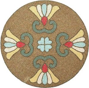 Mantel Individual con cuentas de oro hecho a mano de alta calidad, económico y con descuento para accesorios decorativos para bodas - Product Image 1