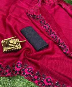 Fabulous Diamond Work Cotton Festival Wear Sarees: Shine Bright in Zari Pearl Work Printed Ruffle Sarees - Product Image 6